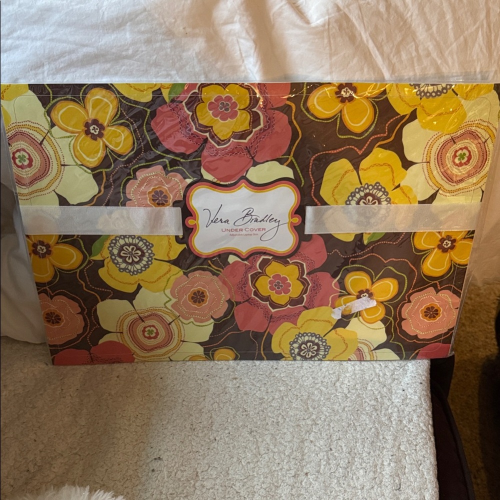 Vera Bradley Yellow and Pink Floral laptop Cover.